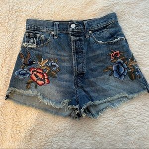 Embroidered A&F Denim Shorts